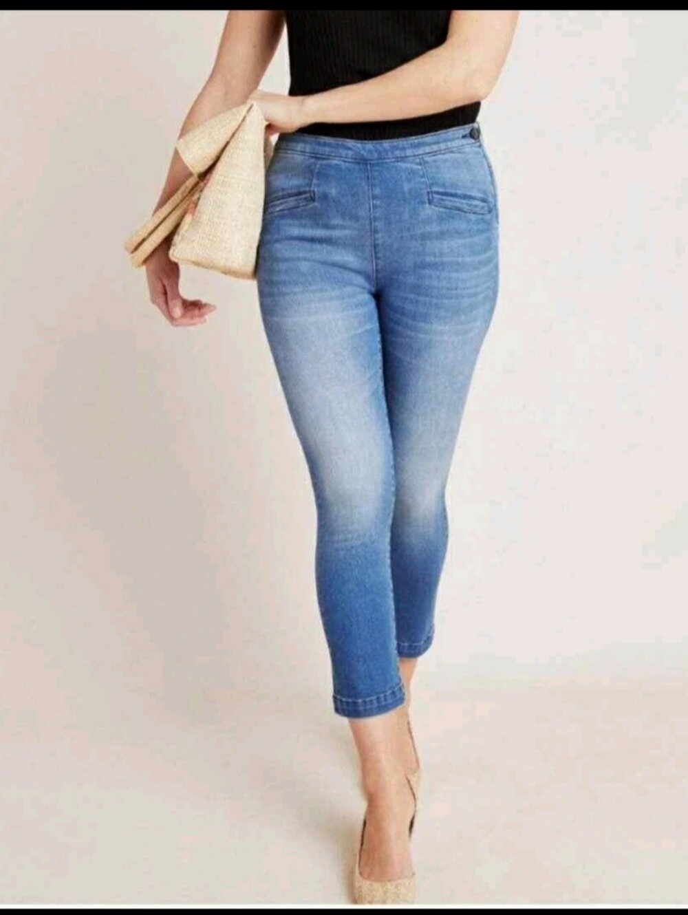 Anthropologie Pilcro High Rise Side Zip Denim Legging Jeans Sz 29